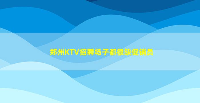 郑州KTV招聘场子都很缺促销员